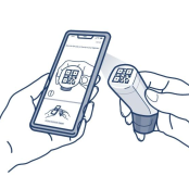 Phone scanning Digihaler inhaler QR code
