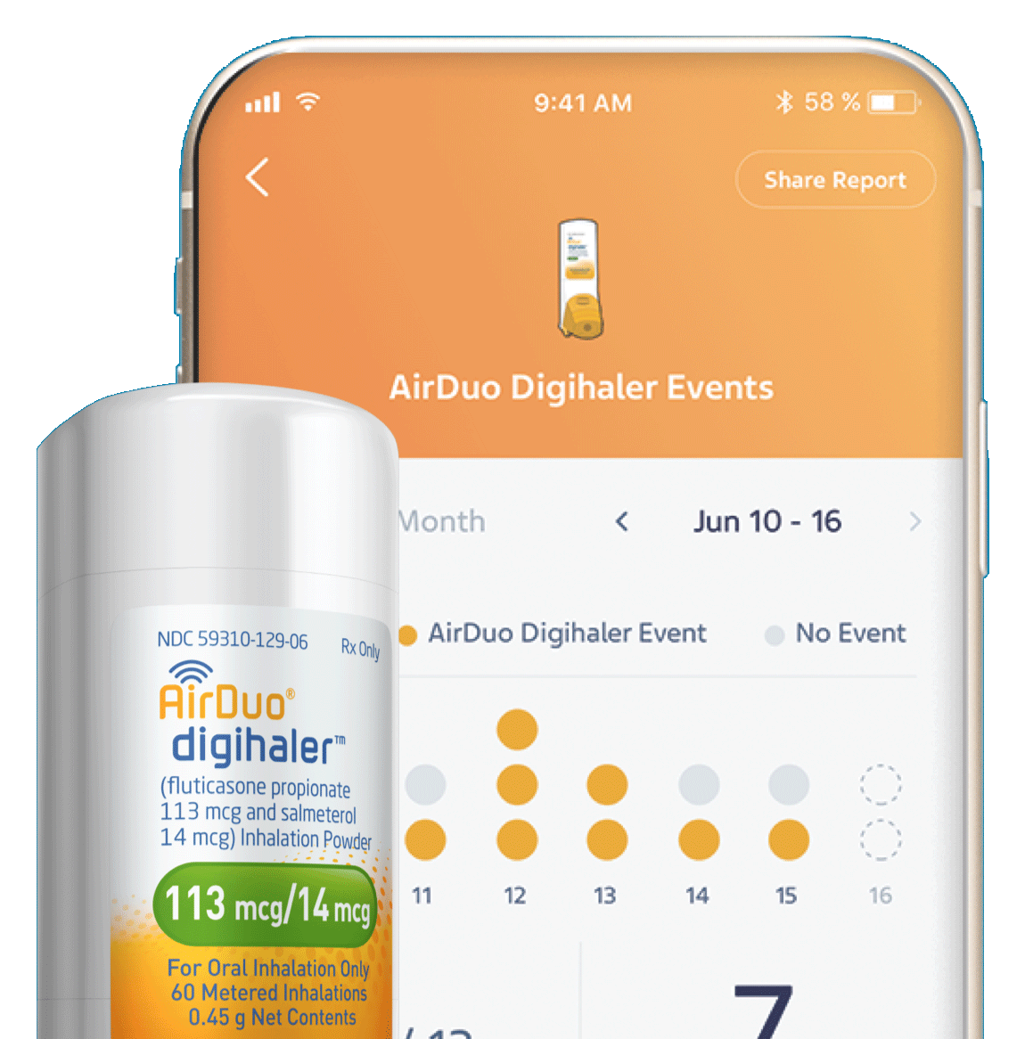 Cropped image of the AirDuo Digihaler system